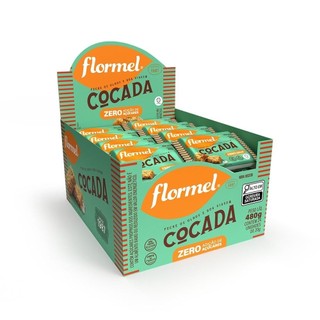 Tablete De Cocada, Zero Açúcar Flormel Caixa com 24 unidades de 20G cada em Oferta na Shopee