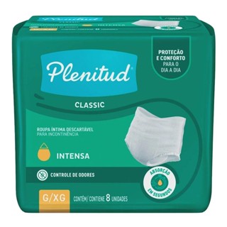 Roupa Intima Plenitud Clássica G/Xg Com 8 Unidades