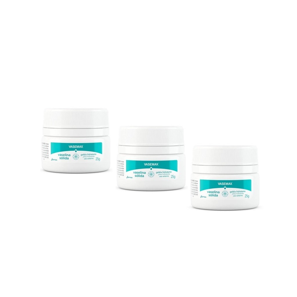 Kit 3 Vaselina Sólida Hidratante 25g - Farmax