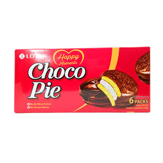 Bolo de Chocolate Alfajor Choco Pie Happy Moments Lotte 168g