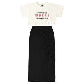 Conjunto Cropped e Saia Infantil Gloss em Oferta na Shopee