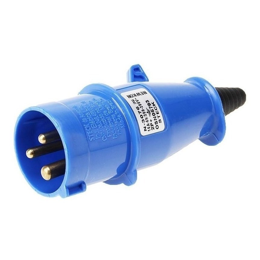 Plug Industrial 32A 2P+T 220v Azul N-3276 6h - Steck