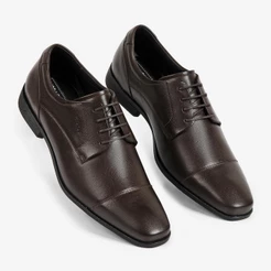 Sapato Social Masculino London Couro Legitimo Ferracini Mogno Marrom 4460-281H