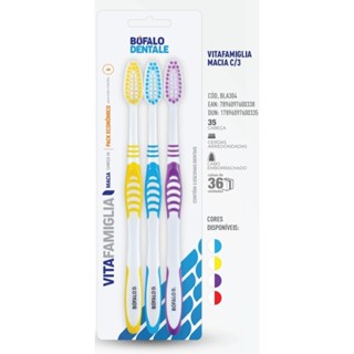Escova Dental Vita Famiglia Macia Com 3 Bufalo
