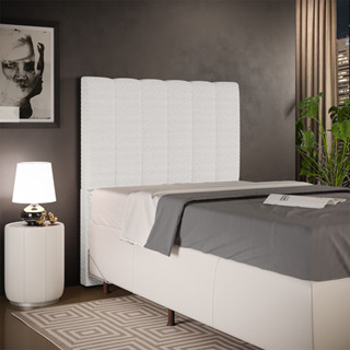 Cabeceira Cama Box Solteiro 100 cm Dália W01 Bouclê Cru - Lyam Decor em Oferta na Shopee