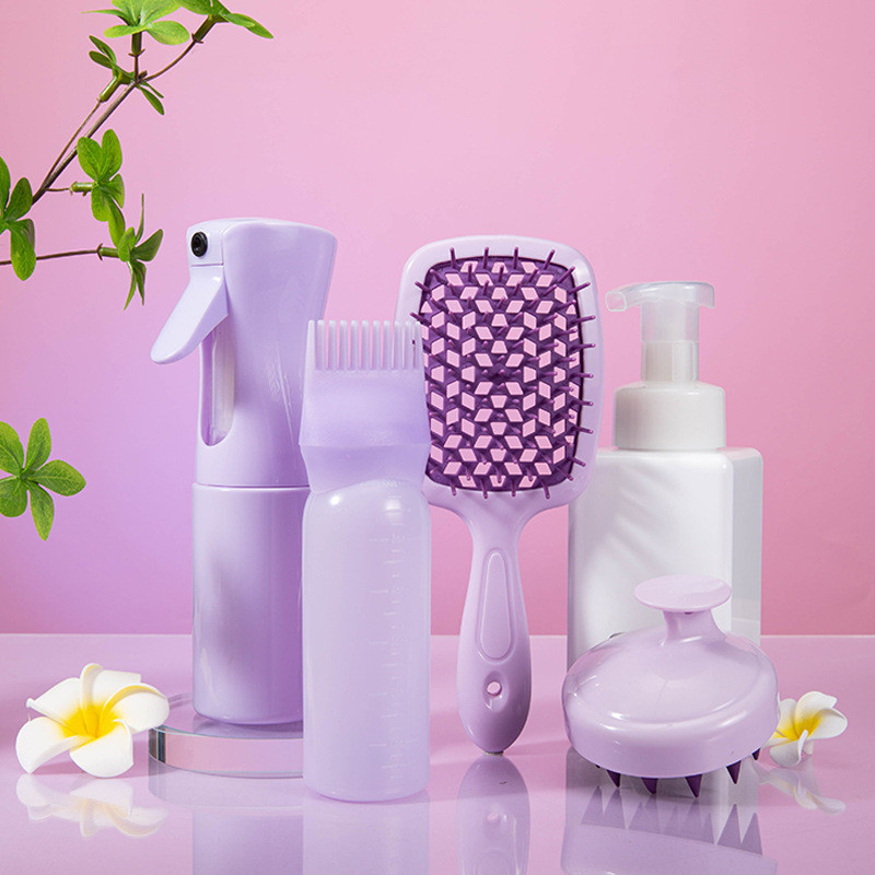 4 Pçs Moda Feminina Conjunto De Cuidados Com O Cabelo Shampoo Escova De + 200ML Garrafa Sp...
