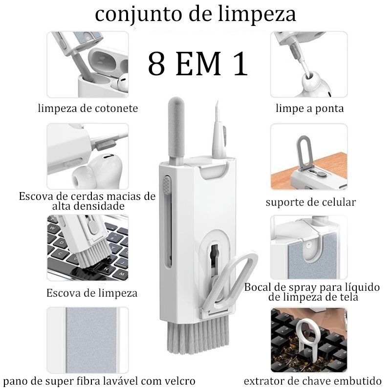 8 EM 1 de Limpeza para Celular / Teclado / Fone de ouvido（Modelo Novo）
