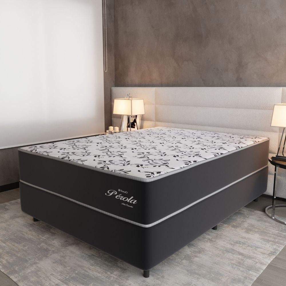 Cama Box Casal (138X188) D26 Grafite/Branco Pérola Topazio em Oferta na Shopee