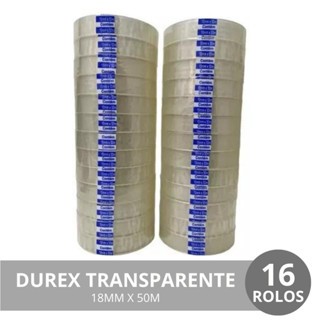 KIT 12 ROLOS DE FITA ADESIVA 18X50 -  DUREX TRANSPARENTE 18MM X 50 METROS em Oferta na Shopee