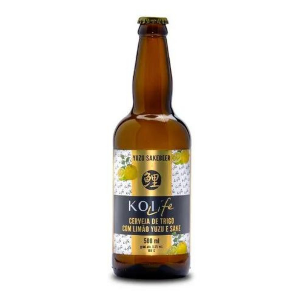 CERVEJA DE TRIGO COM LIMÃO YUZU E SAKE KOI LIFE SAKEBEER LARANJA 500ML