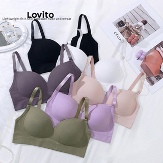 Lovito Sutiã Básico Liso Casual Para Mulheres LNL43204