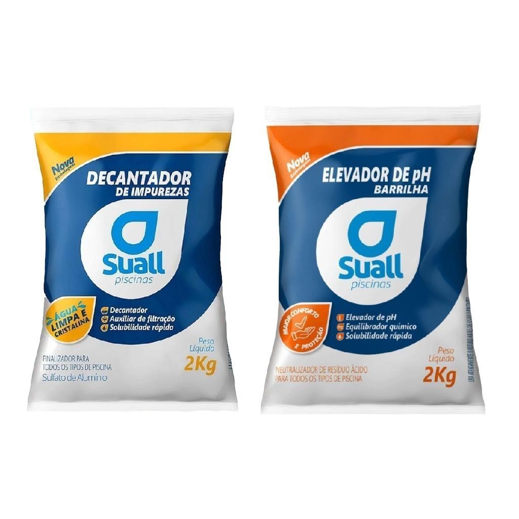 Kit para piscinas Sulfato de alumínio e Barrilha Suall em Oferta na Shopee