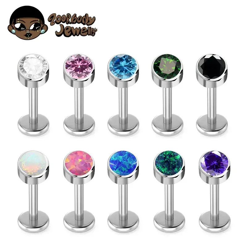 Piercing Labret Titânio Zircônia | Helix, Tragus, Conch, Nariz, Boca-Medusa Piercing Tragus Titânio em Oferta na Shopee
