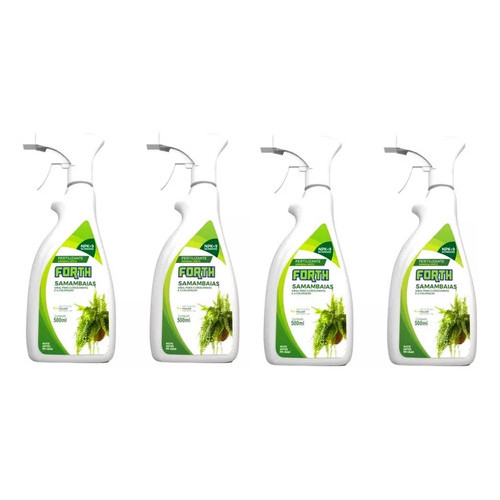 4 UNIDADES ADUBO FERTILIZANTE ORGANICO FOLIAR FORTH SAMAMBAIAS 500ML NPK+9 NUTRIENTES
