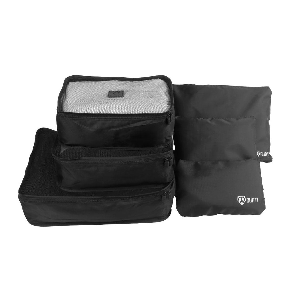 Kit Organizador De Mala Para Viagem Preto 6 Peças Quati Travel