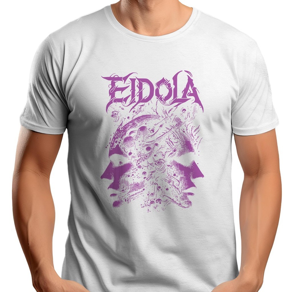 Camiseta Eidola Branca e Roxa em Silk 100% Algodão id.627
