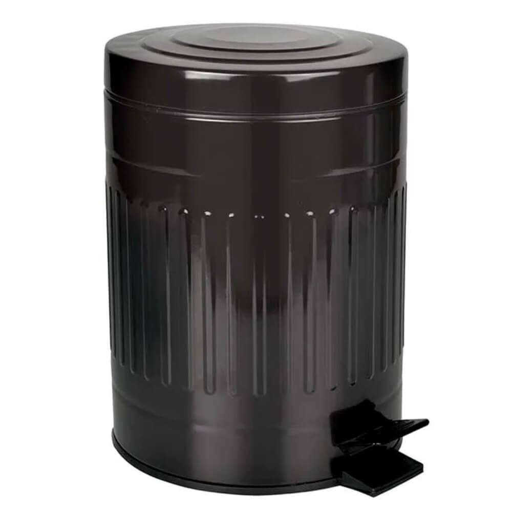Lixeira de Aço Retro Preta 5L 8239 MOR - Home & Living