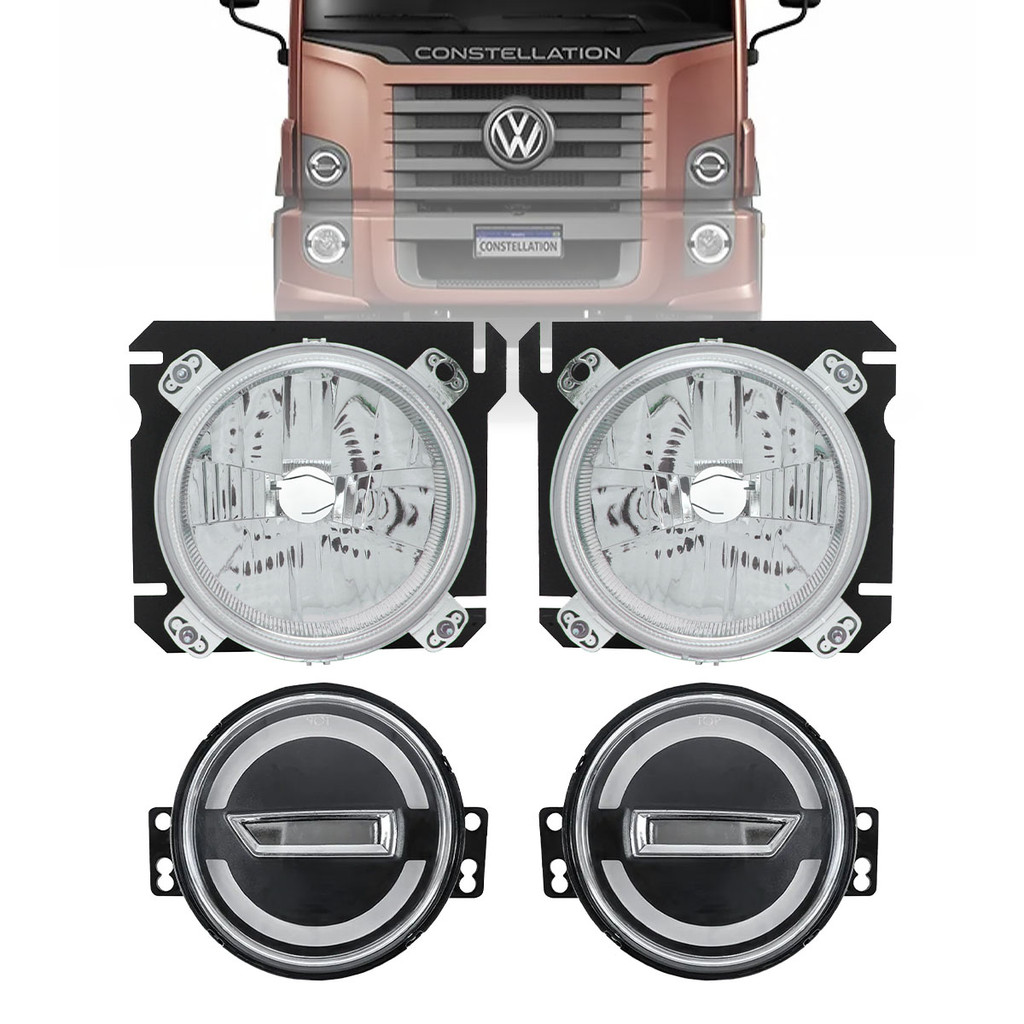 Kit Farol Constellation Com Pisca Novo Full Led Angel Eyes 24.250 19.370 2005 2006 2007/ 2012 2022 em Oferta na Shopee