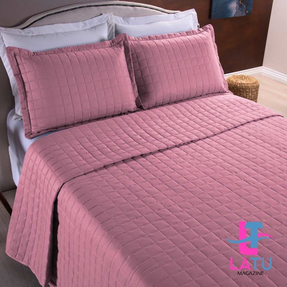 Colcha Cobre leito 400 Fios Percal  Dupla Face Com Porta Travesseiros 3 Peças Casal Matelado Bordado em Oferta na Shopee