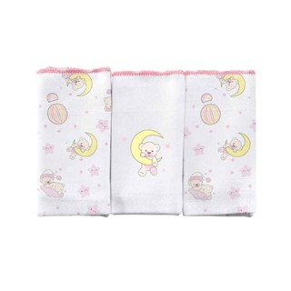 PANO DE BOCA KIT COM 3 PEÇAS PARA BEBÊ ESTAMPADINHO URSA STAR BRANCO