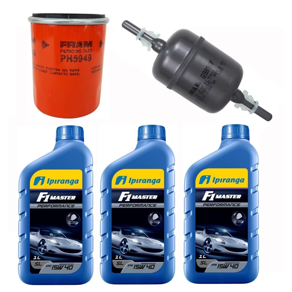 Kit Revisão 3 Litros Óleo 15W40 Ipiranga + Filtro Óleo e Combustível Palio Siena Strada Punto Idea Doblo Uno Fiorino Motores Fire Inclusive Flex em Oferta na Shopee