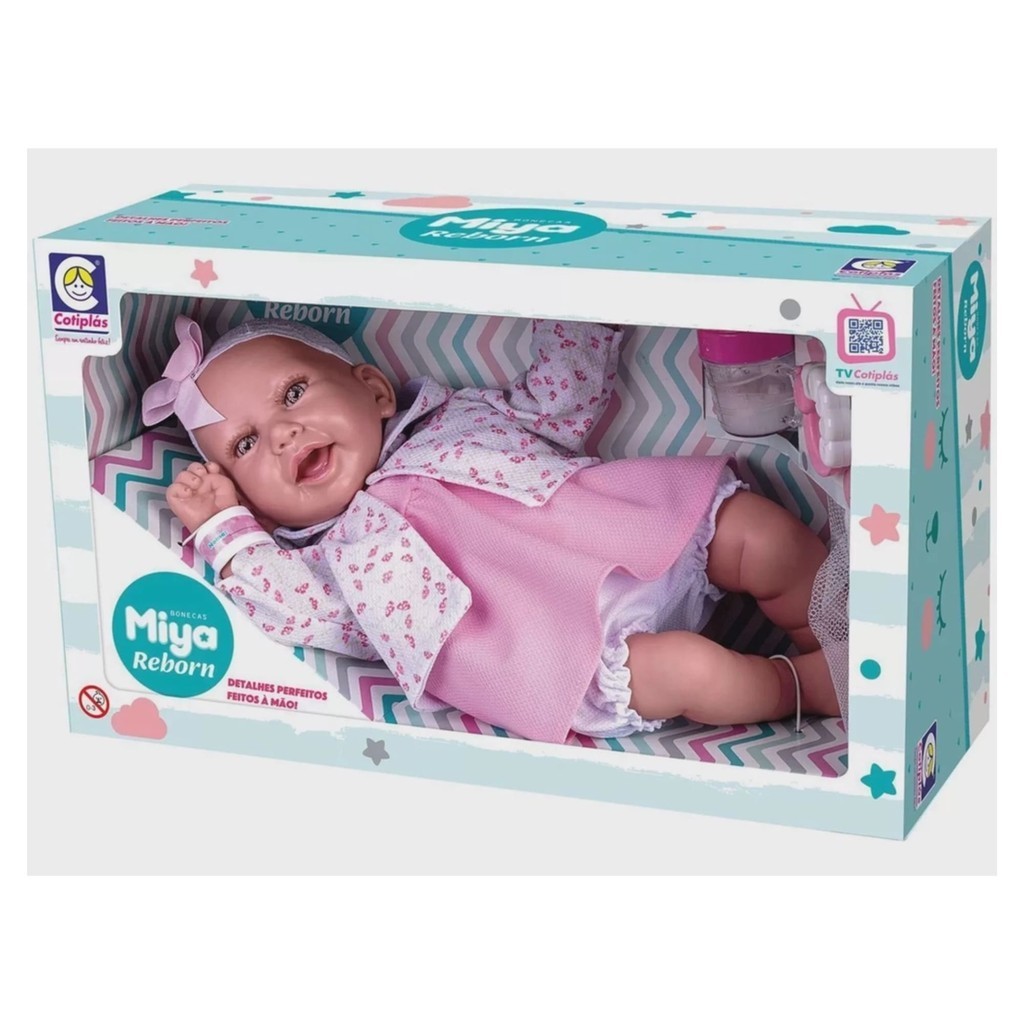 Brinquedo Boneca bebê miya reborn menina recém nascida Cotiplas - 2649 em Oferta na Shopee