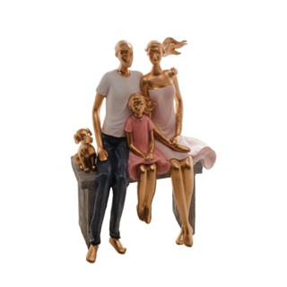 Figura Decorativa Família Wolff de Resina 17cm