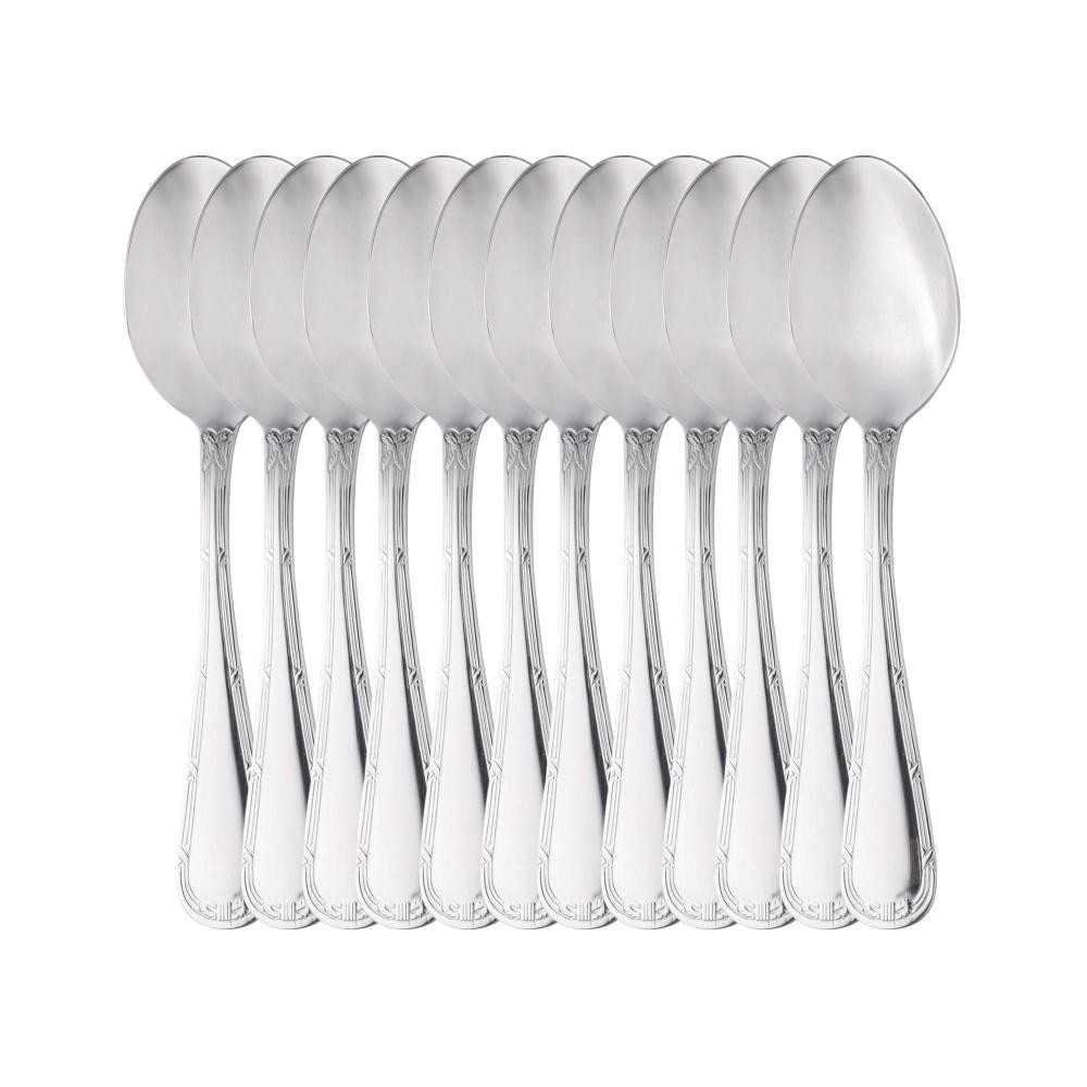 Dúzia de Colheres para Mesa Wolff Croisé de Aço Inox