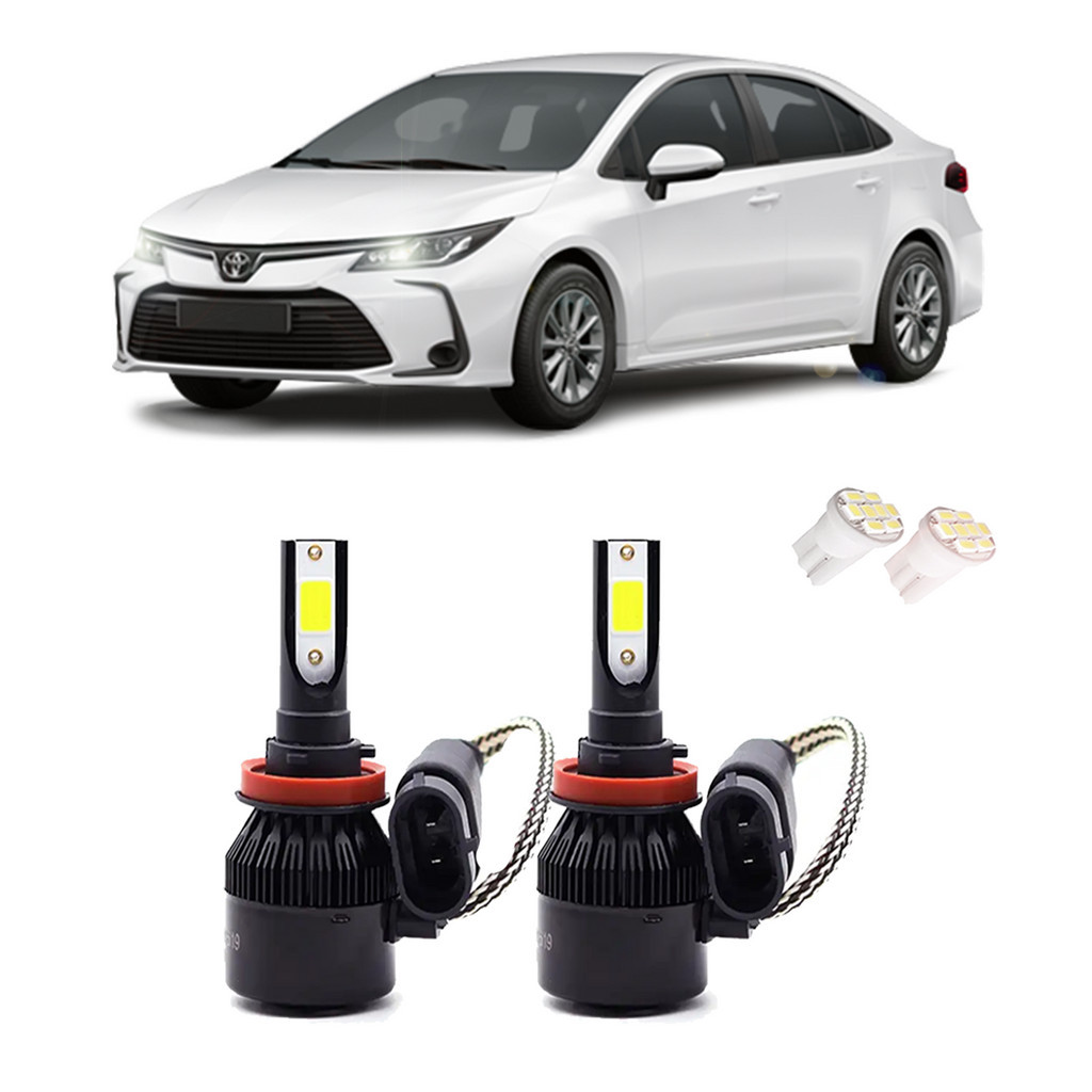 Kit de Lâmpadas Led Tech One 8000k Azulado Farol de Milha Corolla 2015 2016 2017 2018 2019 2020
