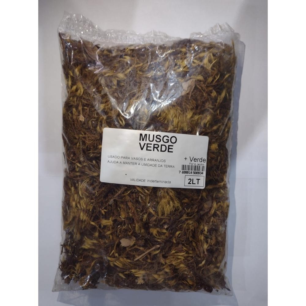 2 Litros Musgo Verde para arranjos artificiais ou naturais complemento de arranjos e decoração.