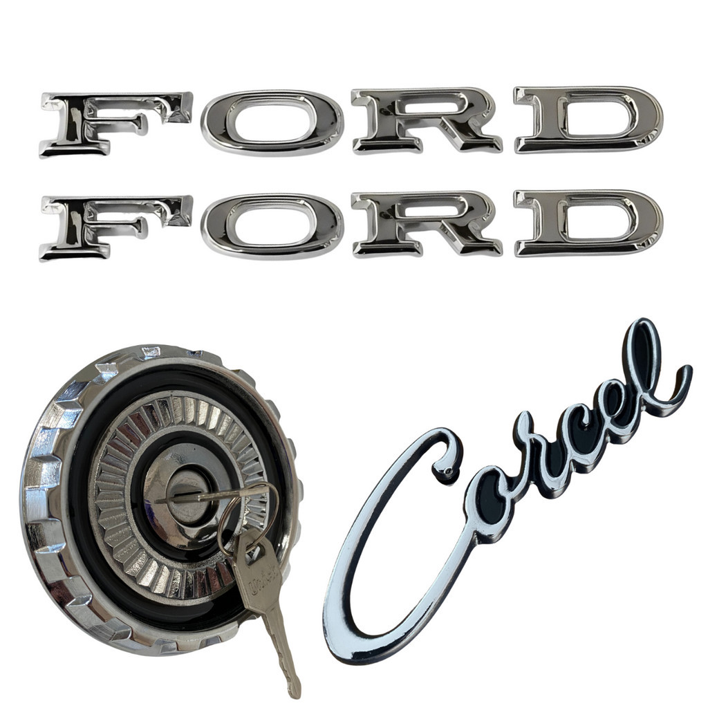 Kit Emblema Letra Ford Manuscrito Tampa Tanque Corcel 73/77