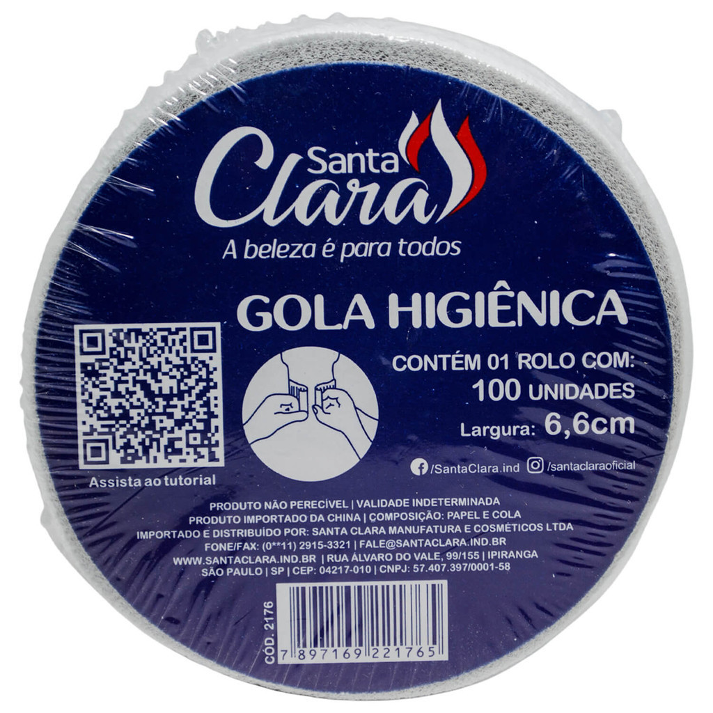 Gola Higiênica Santa Clara Protetor Descartável para Pescoço 100un