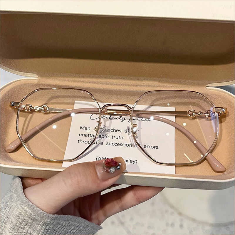 Versão Coreana Anti-Azul Luz Poligonal De Metal Óculos De Moda Para Homens E Mulheres Tendências Proteção Os Olhos De Computador Indoor Podem Substituir Lentes em Oferta na Shopee