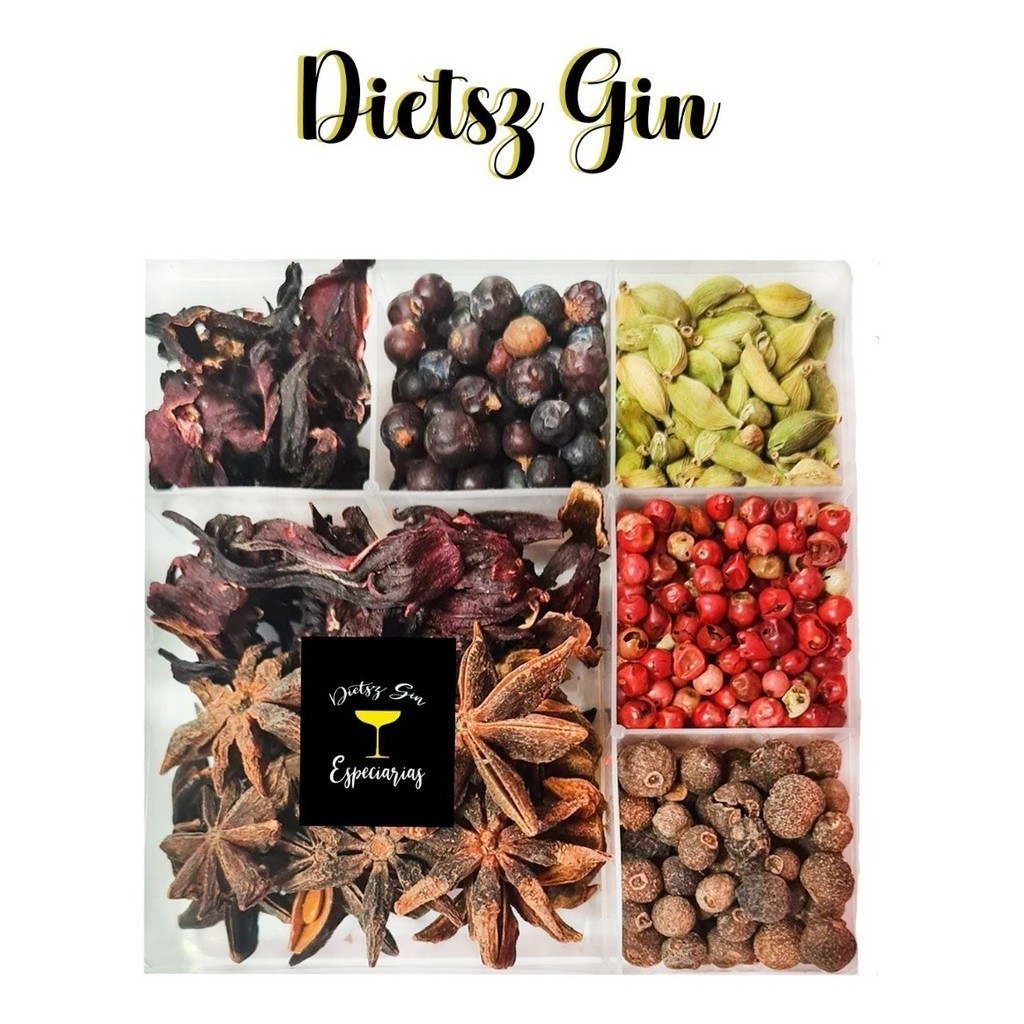 Kit Gin Tônica 6 Especiarias Cadamomo Pimenta Jamaica +4