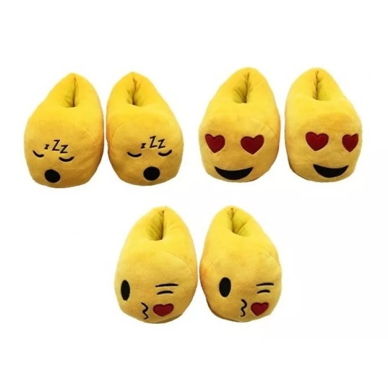Pantufa Europa Emoji Coração Piscadinha e Sono Confortavel Quentinha Inverno - Women Shoes