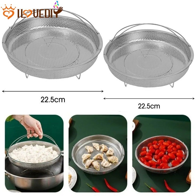 Rack Para Vaporizador De Aço Inoxidável-Cesta Vapor Com Furo Denso-Bandeja Drenagem De Lavagem De Frutas-Prateleira Port