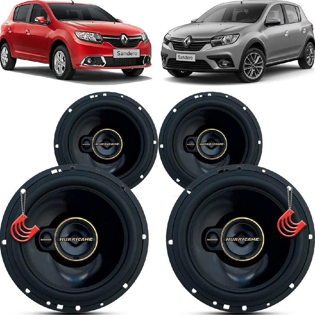 Kit Alto Falantes Dianteiros e Traseiros Renault Sandero 2015 até 2021 - Hurricane Aurum 480w em Oferta na Shopee