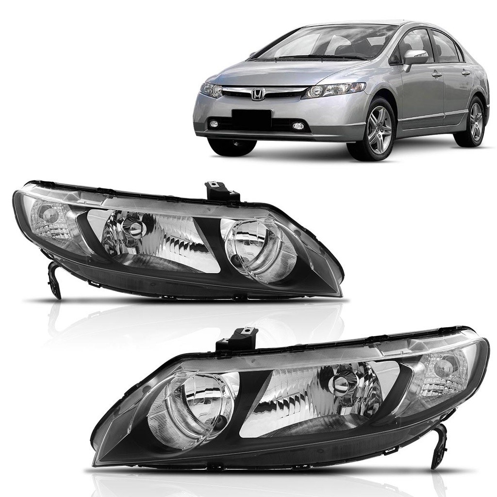 Farol Civic 2006 2007 2008 2009 2010 2011 Foco Duplo Cromado