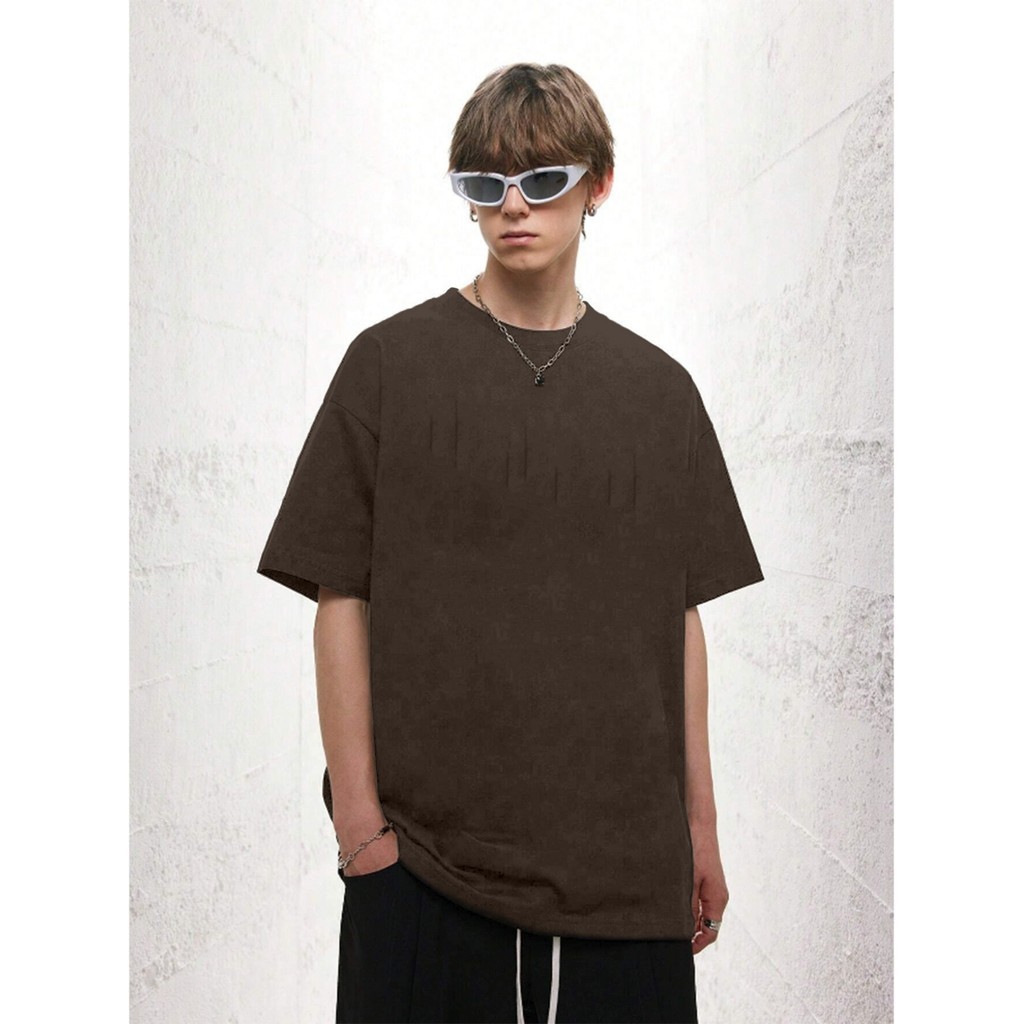Camisa Marrom Fitness Sem Estampa Camiseta Larga Confortável Blusa Oversized Despojada Esportiva