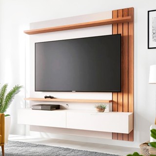 Painel de TV até 65 Polegadas Vianne 2 PT Off White e Freijó em Oferta na Shopee