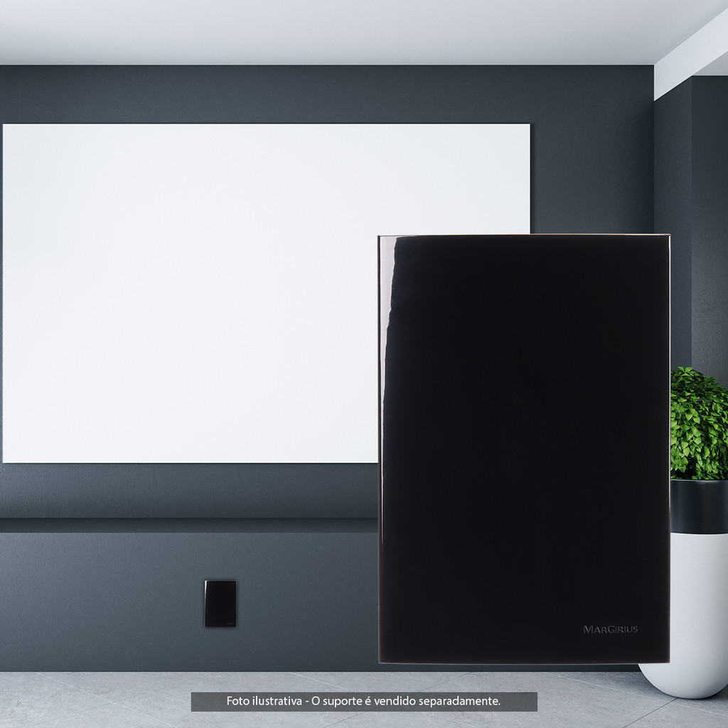 Kit 5 Placa 4x2 Cega Sleek Clean Preto fosco Margirius