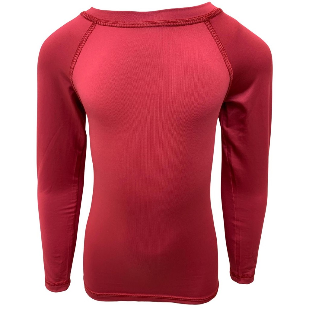 Camisa Térmica Infantil Proteção Solar Uv 50 Bordô Camiseta Blusa Praia Piscina Manga Longa