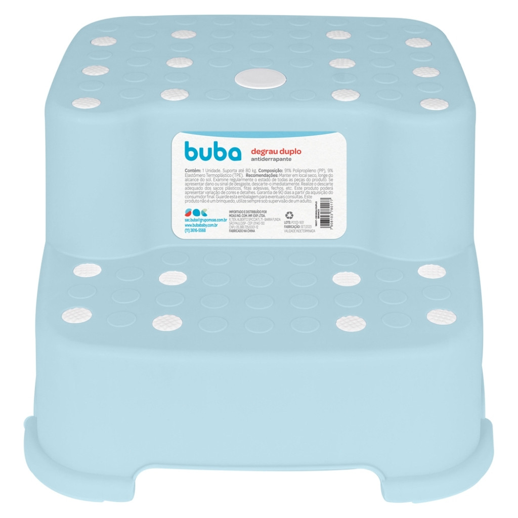 Detalhes do Degrau Duplo Azul Bebe Infantil Antiderrapante Buba