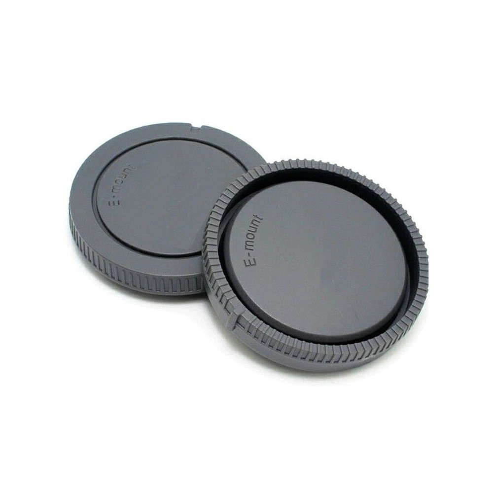 Kit Tampa Traseira Lente + Tampinha Frontal Corpo Câmeras Sony Sem Logo Protetor Proteção Sensor e Atrás das Lentes