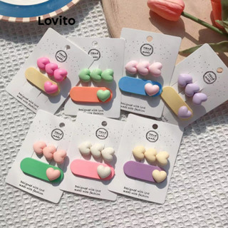 Lovito - Presilhas de Cabelo Coloridas em Formato de Coração para Mulheres LFA05078 (Rosa/Roxo)