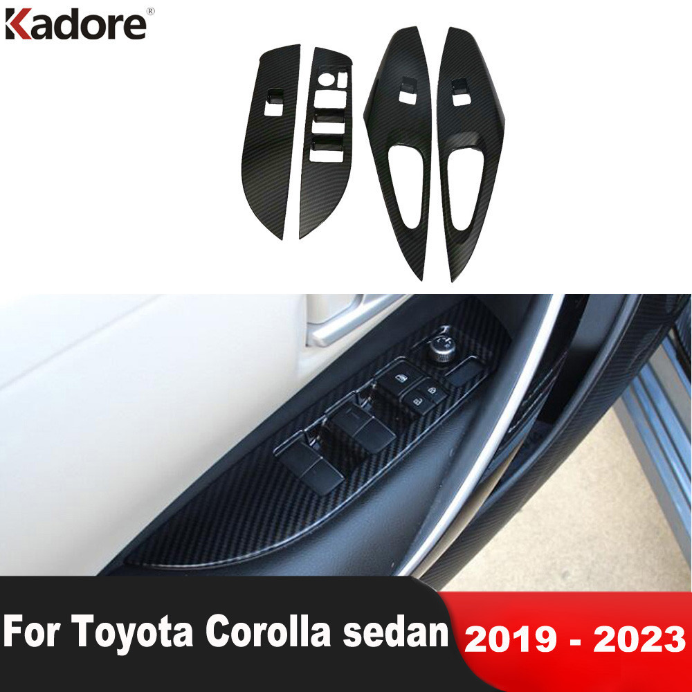 Interior Do Carro Interruptor De Elevação Da Janela Botão Painel Capa Guarnição Para Toyota Corolla sedan 2019-2022 2023