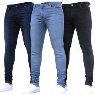 KIT 3 Calça Jeans Masculina Skinny Original Elastano Qualidade Premium