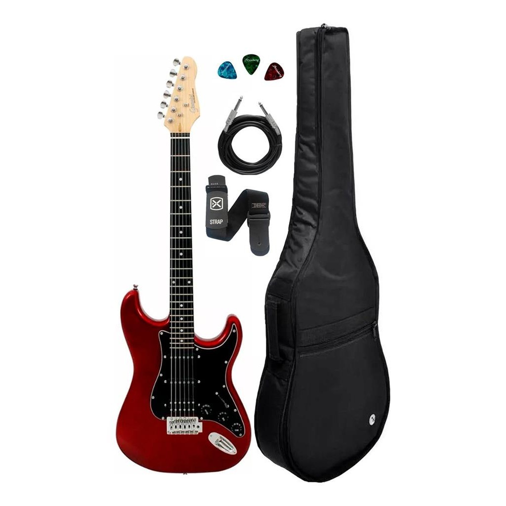 Guitarra G101 Mr/bk Hss + Capa Luxo Cabo Correia + Paletas