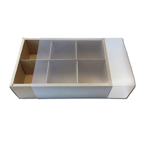 Caixa Pao de Mel 23X15,5X5 Kraft com 6 divisões Rizzo Confeitaria