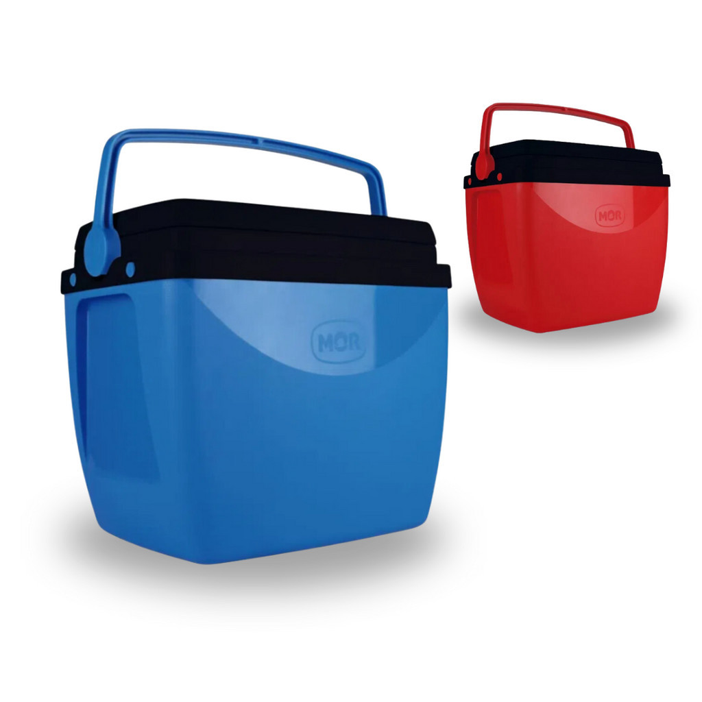 Caixa Térmica 18L Mor Cooler Multiuso Prático Com Alça Versátil Porta Copos Bebidas Praia Piscina Camping Cores Variadas